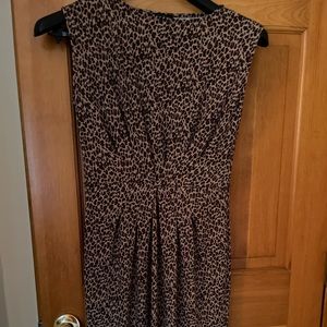 Talbots Leopard Print Knit Dress Knee Length Size XSmall